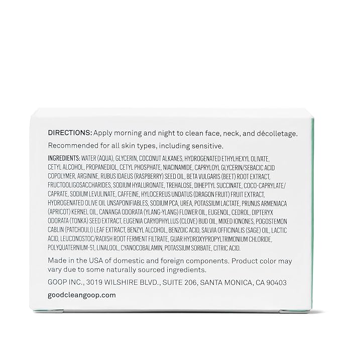 good.clean.goop beauty The Nutrient-Rich Daily Moisturizer | Hydrating Face Moisturizer for Smooth Skin | Niacinamide, Raspberry Seed Oil & Beetroot Extract | Vegan & Cruelty Free | 1.7 Fl oz