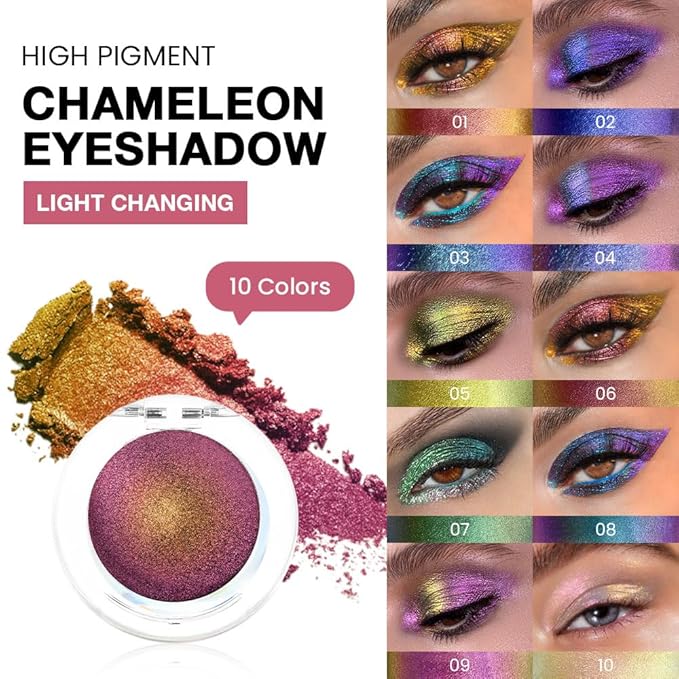 evpct Wine Red Gold Shimmer Glitter Sparkle Chameleon Duo Chrome Multichrome Gothic Iridescent festival Eyeshadow Palette, Single Eye Shadow Palette Makeup for Older Women, Glitter Eyeshadow Stick