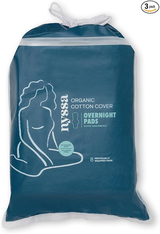 Nyssa Organic Cotton Cover Super Absorbency Pads, 3 Pack