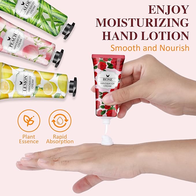 56 Pack Hand Cream Gifts Set, Stocking Stuffers for Women, Bulk Hand Lotion Travel Size for Dry Cracked Hands, Mini Hand Lotion for Christmas Gifts, Bridal Shower Favors and Small Gifts for Women