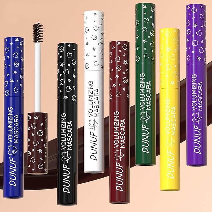 Yellow mascara Volumizing Lengthening Mascara Hypoallergenic Longwear and Smudge Resistant Liquid Lash Extensions Mascara Curling Defining Clump & Flake Free (07#)