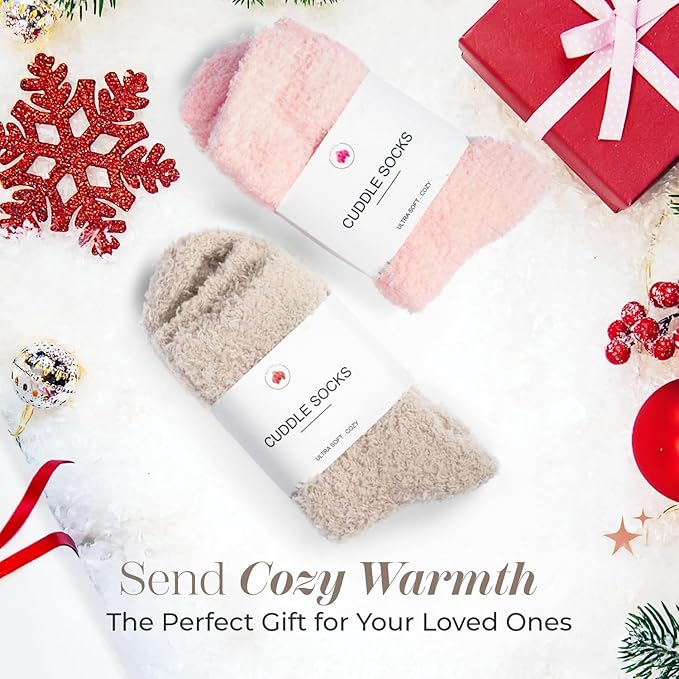 Fuzzy Socks for Women & Men - Cozy Cloud Socks for Sleeping, Gifts, Spa, Travel, Stress Relief, Lounge Wear