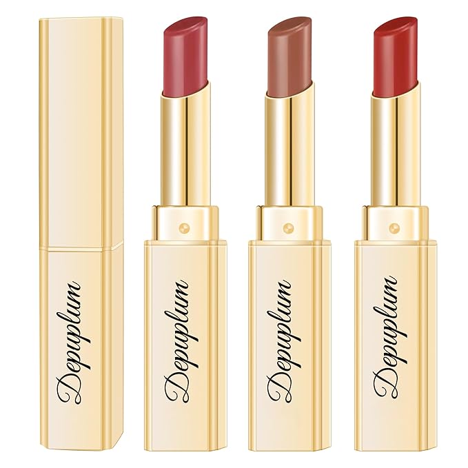 3Pc Berry Red Lipsticks Set for Women Hydrate Lipstick Glossy Moisture Lip Gloss Sheer-Medium Coverage Long Lasting Lipsticks for Dry Lips, DM68/72/101