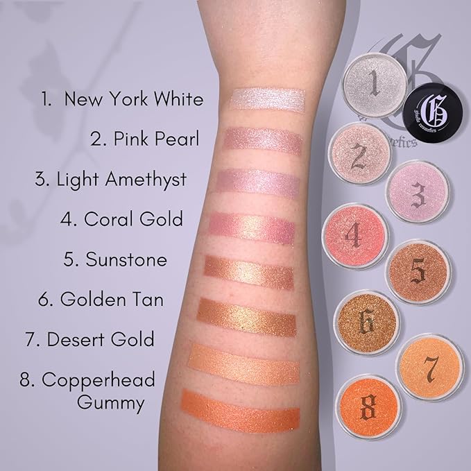 Golden Tan Eyeshadow Palette - Talc Free, Natural & Organic Eye Shadow with Glitter, Shimmer, Iridescent & Smokey Shades - Loose Powder Highlighter Makeup for Professional Look