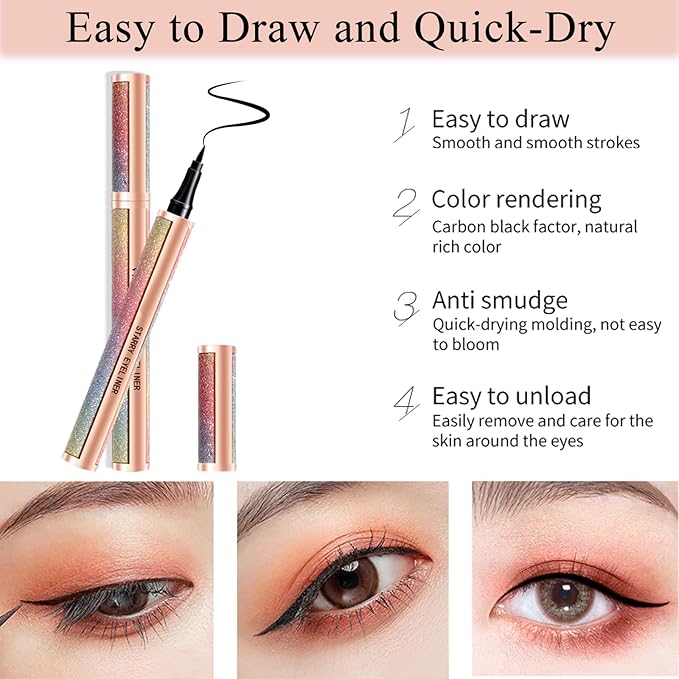 4D Silk Fiber Mascara set, Black Mascara and Eyeliner set, Long Lasting kit & Waterproof Black Eyeliner Pencil, No Clumping Lasting All Day