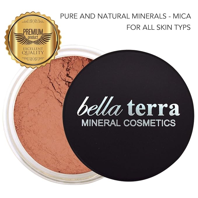 Bellaterra Cosmetics Mineral Loose Blush - Contouring, Long Lasting, Illuminating in 5 Shades for All Skin Types. (SUNSET PLUM, 9g)