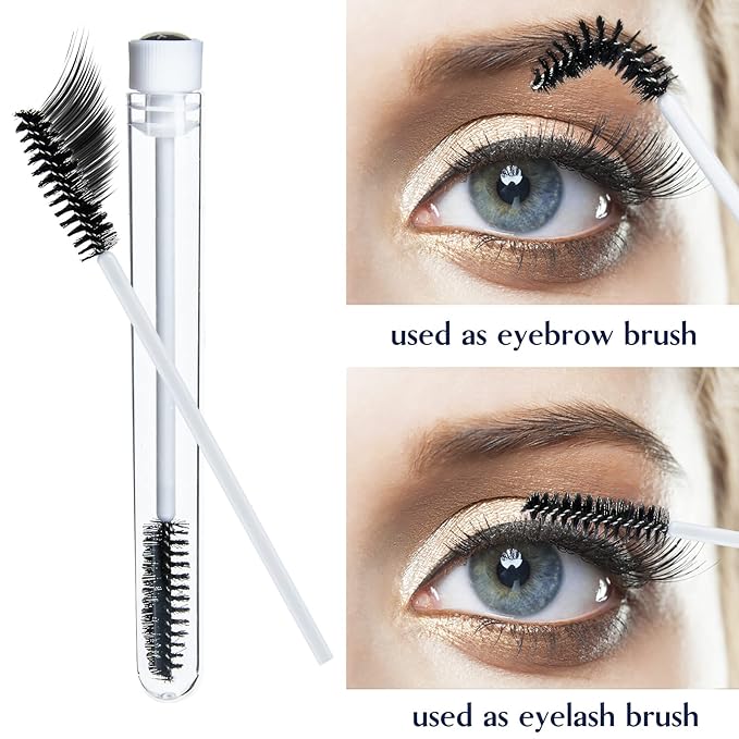 TUZAZO 80 Pieces Mascara Wand Tube Set 40 Diamond Empty Eyelash Brush Tubes Spoolies 40 Mascara Wand Lash Extension Brushes Applicators Makeup Tools (Black Lash Style)