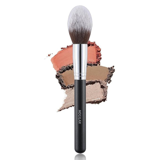 Blush Brush for Cheeks Fluffy Tapered Makeup Brush for Mineral Setting Powder Bronzer Buffing Applicator Large Face Make Up Tool Black