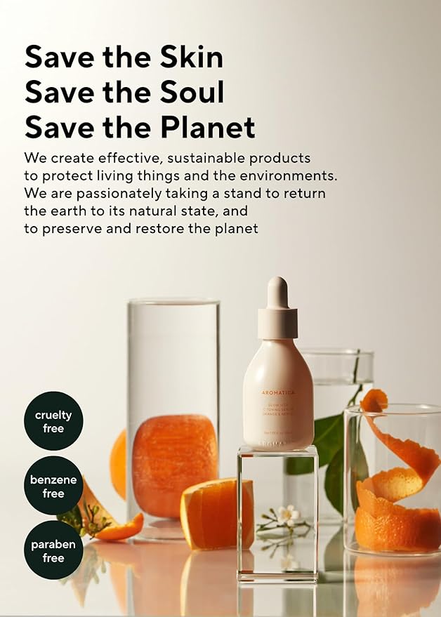 AROMATICA Glow Vita Trial Kit - Travel Size Skin Care Set [Vitamin C Serum 0.5 fl. oz, Facial Scrub 0.5 fl. oz, Goodnight Cream with Retinol 1oz] - Travel Kit for Women