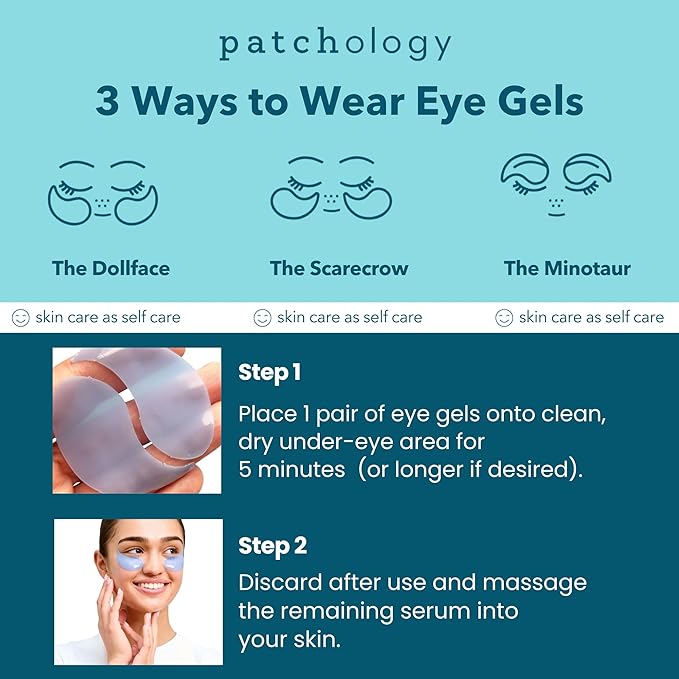 Patchology Bridal Shower Gift Box – Something Blue Cooling Under Eye Patches for Brides & Bridesmaids, Depuffing & Firming Gel Masks with Peptides & Bakuchiol – Wedding Skincare Gift Set