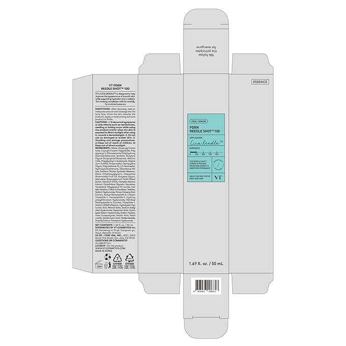 VT COSMETICS PDRN Reedle Shot 100, Spicule Microneedling Serum, Vegan PDRN, Centella Asiatica, Hyaluronic Acid, Exfoliating & Plumping for Glass Skin, Korean Liquid Skin Booster 1.69 Fl Oz (50ml)