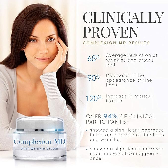 Antioxidant Rescue Cream and Complexion MD Advanced Anti-Wrinkle Cream – Clinically Tested Multi-Peptide with Hyaluronic Acid – Face Moisturizer – Hypoallergenic for All Skin Types – 1 Oz (2 items)