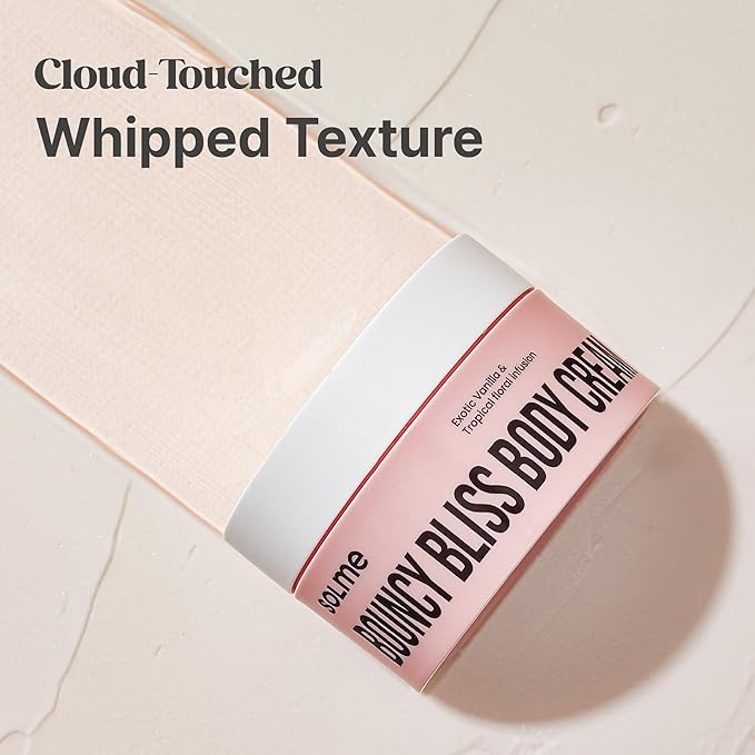 SOLME Bouncy Bliss Body Cream | Skin Tightening Body Butter with Coconut & Jojoba Oil, Collagen & Avocado Extract | Glowing Skin | Peach Vanilla Scent | K-Beauty, 6.76 fl. oz.