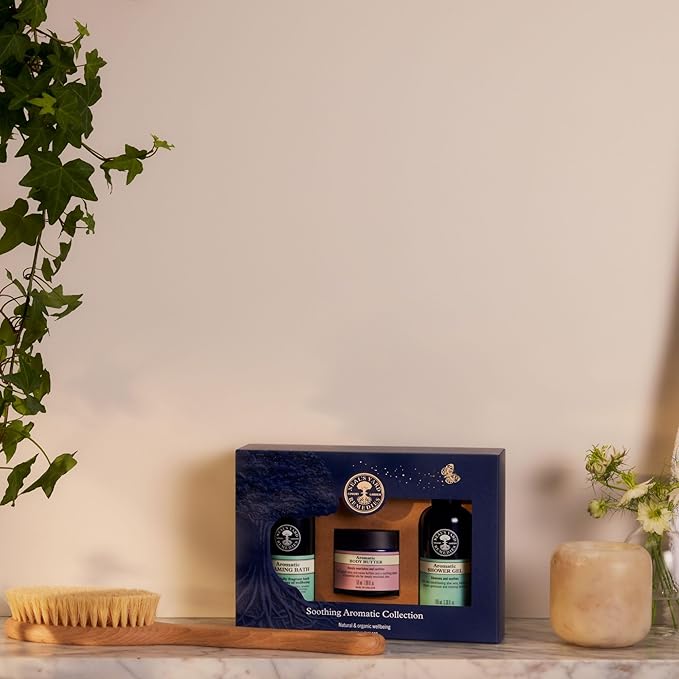 Neal's Yard Soothing Aromatic Collection with Geranium & Lavender Essential Oil, Moisturizing Formula, Vegetarian Approved, Cruelty Free, 3 Piece Set