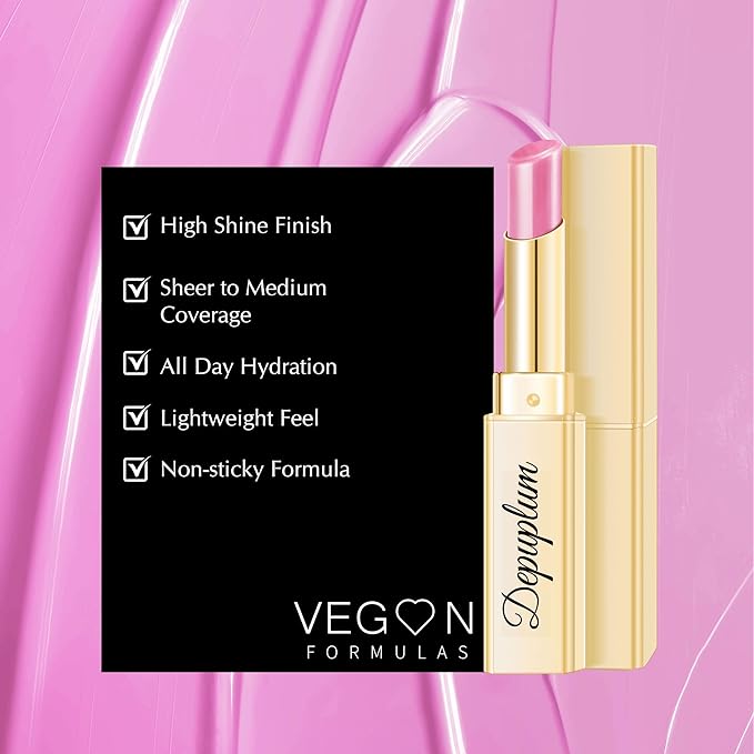 Pink Lipstick for Women Hydrate Glossy Lipstick Moisture Lip Gloss Sheer-Medium Coverage Long Lasting Lipsticks for Dry Lips, DM104 Smoky Pink