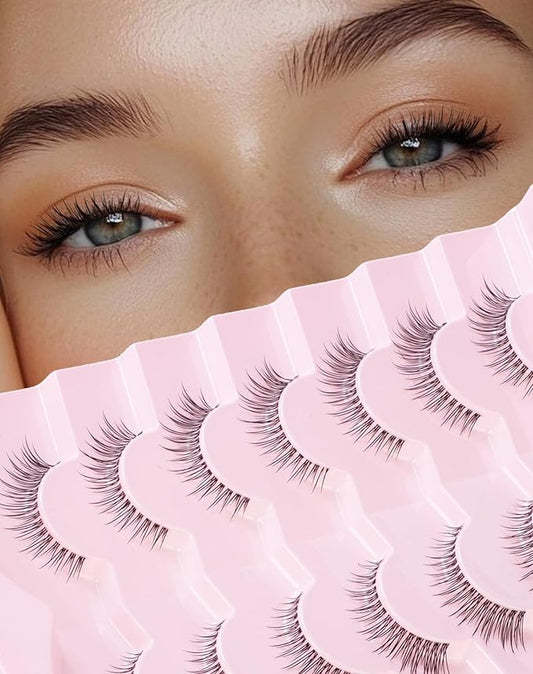 Frihappy Natural Eyelashes Short Wispy False Lashes C Curl HP-70