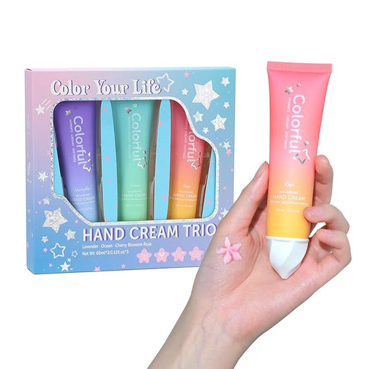 Floral & Star Shaped Hand Lotion Set, 3 Pcs Gift Pack, 60ml Each, Lavender, Rose and Ocean Scent. Best for Women,Girls,Mothers Day Gifts,Teacher Appreciation Gifts.