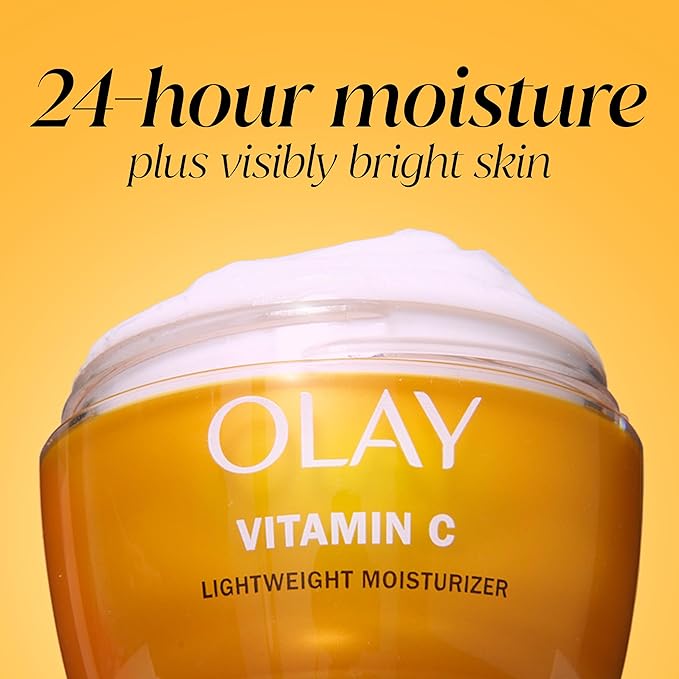 Olay Vitamin C Face Moisturizer, Brightening Cream for Women, Instant Hydration, Evens Tone, Dark Spot & Hyperpigmentation Reduction, Glowing Skin Care - Niaciniamide, Lactic Acid, 1.7 Oz