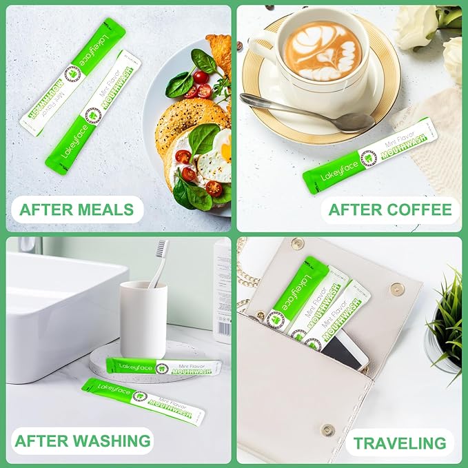 Mouthwash, 30 Packets Travel Mouth Wash for Adults, Travel Size Mouthwash Alcohol Free, Mini Mouthwash for Travel Essential, TSA Approved Mouthwash Bulk Pocket Size On The Go,Mint,11ml/0.37FL.OZ Each