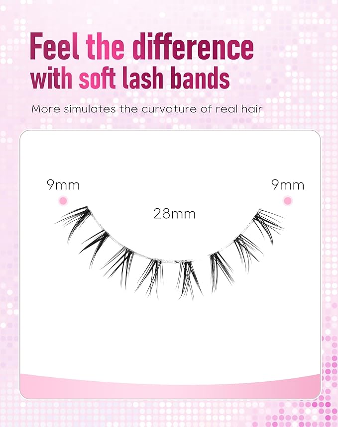 Bottom Lashes Strip Natural Bottom Eyelashes Clear Band FRH-31