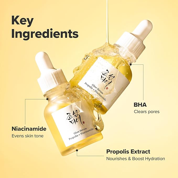 Beauty of Joseon Glow Serum Propolis and Niacinamide Hydrating Facial Soothing Moisturizer for Uneven Skin Tone Korean Skin Care 30ml 1 fl.oz