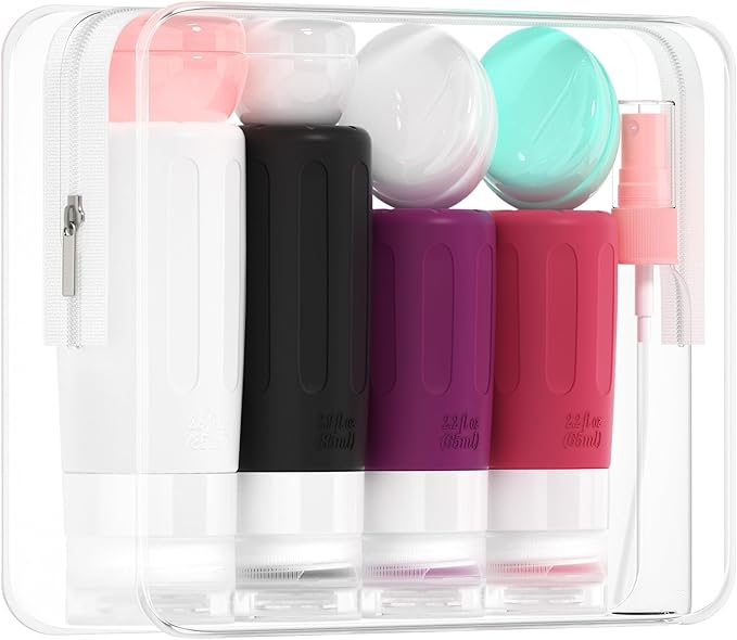 Morfone 16 Pack Travel Bottles Set for Toiletries, TSA Approved Travel Containers Leak Proof Silicone Squeezable Travel Accessories 2oz 3oz for Shampoo Conditioner Lotion Body Wash (BPA Free)