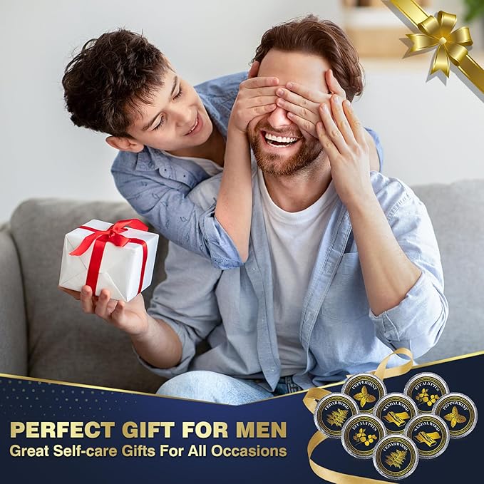 Shower Steamers Aromatherapy, Birthday Gifts for Men, SPA Self Care Relaxation Stress Relief Natural Essential Oils Bath Bombs, Christmas Stocking Stuffers for Dad Husband Boyfriend (8 Pack)