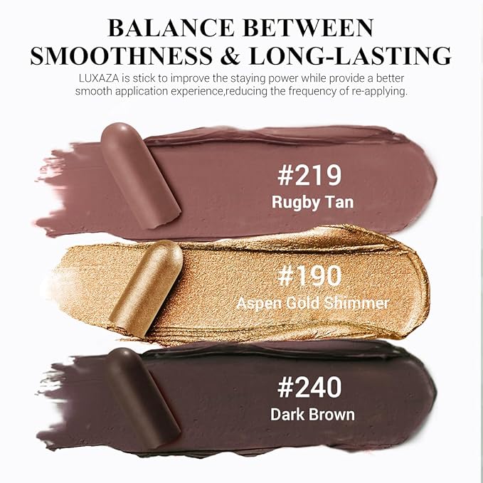 3Pcs Neutral Brown Eyeshadow Stick Set, Matte And Shimmer Creamy Eyeshadow Pencil, Shiny Pink Shadow, Waterproof Long Lasting Smoky Eye Makeup - A3 Twilight Brown