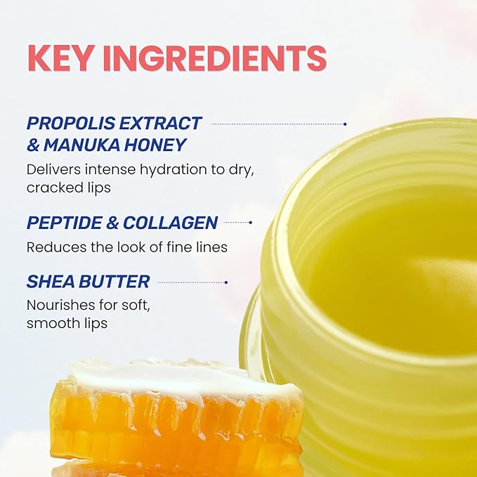 CNP Honey Lip Butter Mini Set – Propolis Lipcerin™ Travel-Size (4 Flavors), Hydrating Overnight Manuka Lip Balm & Mask, 12hrs Long-lasting Moisture, Gifts for Women, Korean Skincare