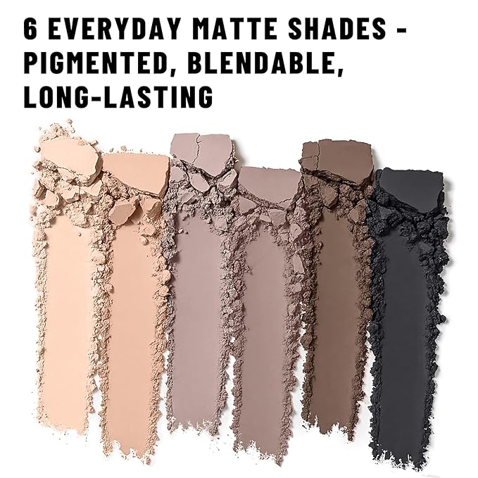 6 Colors Mini Eyeshadow Makeup Palette with Brush Neutral Nude Smoky Eye Shadow Taupe & Brown Matte Make Up Pallet with Mirror Highly Pigmented Long Lasting Waterproof Travel Size Gift Kit