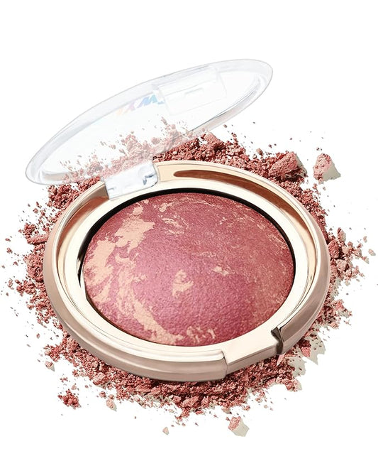 Baked Powder Blush, Glow Marbleized Blusher Powder Palette,Lightweight Shimmery Cruelty-Free face Blush for Cheeks,Eyeshadow & Highlight,Makeup Gift for Women rubores de maquillaje(0.49Ounce)-04