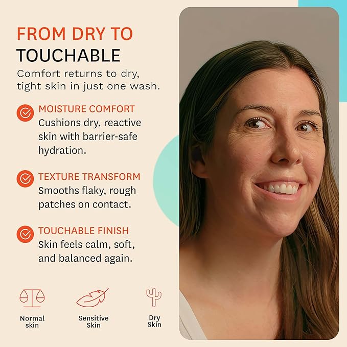 Fig.1 Hydrating Facial Cleanser for Women | Gentle Cleanser Face Wash with Glycerin & Squalane | Non-Drying, Fragrance-Free Formula for Sensitive Skin | 3.4 oz Refillable Bottle