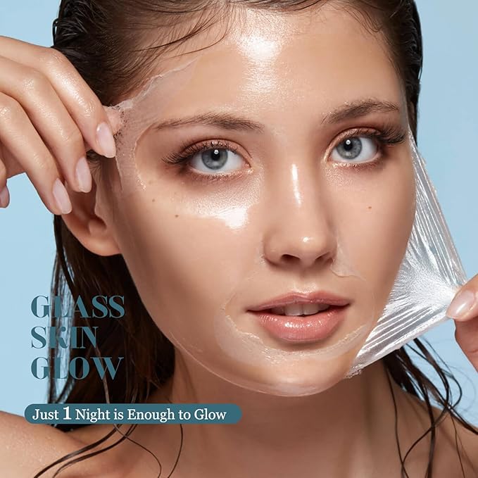 ISTON Collagen Night Wrapping Mask for Glass Skin - Elasticity& Hydration Boost,Reduces Dullness&Radiant Skin| Easy Peel-Off Collagen Face Mask Skin Care