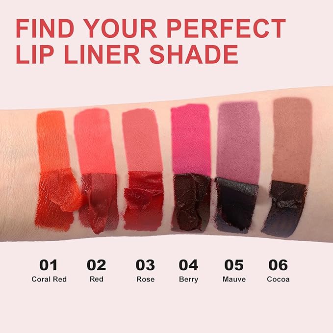 Lip Liner - Lip Stain Peel Off Moisturizing Long-Lasting & Waterproof Transfer Proof & Plumping, Non-Stick Cup Lip Liner Stain Tint For All Skin Types (Coral Red, 1 PCS)
