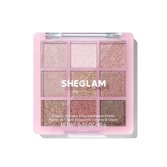 SHEGLAM Eyeshadow Palette 9-Color Ultra-pigmented Shimmer & Matte Shades, Vegan & Cruelty-free-Glimmer & Gleams