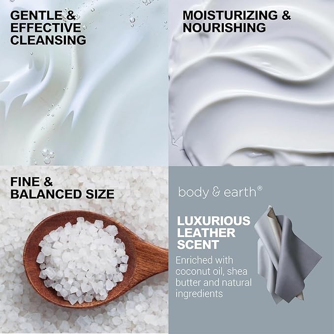 Body & Earth Gift Baskets For Men 8Pcs Full Size Toiletries Travel Bag With Leathers Scent Birthday Christmas Gifts From Wife Daughter Son For Husband Dad