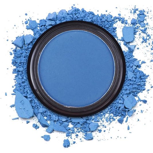 MEICOLY Blue Matte Cream Single Eyeshadow,Natural Nude Pressed Powder Eyeshadow,Bold Matte Shade Eyelid Color for SFX Halloween Smurf Corpse Bride Sally Makeup for Day & Night