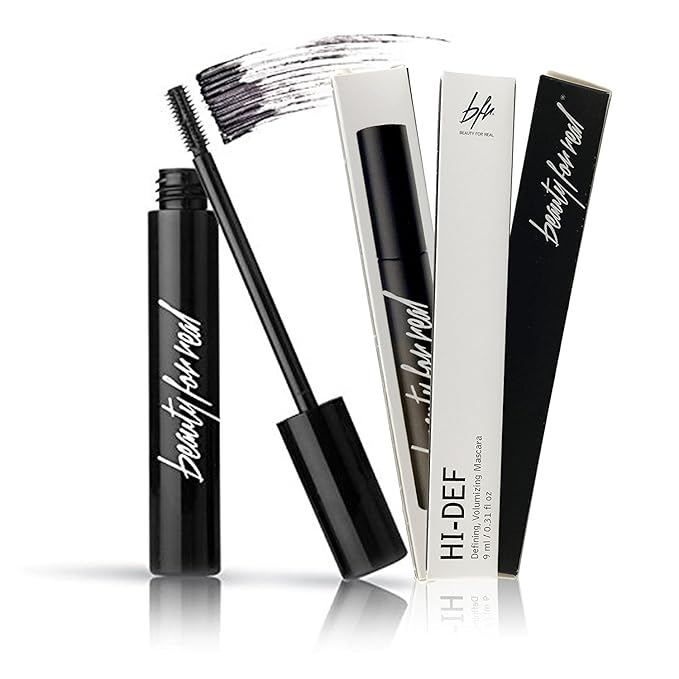 Beauty for Real Hi-Def Lengthening Mascara, Black, Smooth Finish, Smudge Proof, 0.31 fl oz
