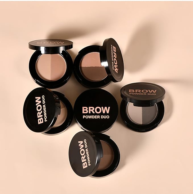 MAEPEOR Brow Powder Duo 6 Colors Natural Smooth Eyebrow Powder Professional Brow Contour Palette for Filler Defined & Sculpt (01 Soft Brown)