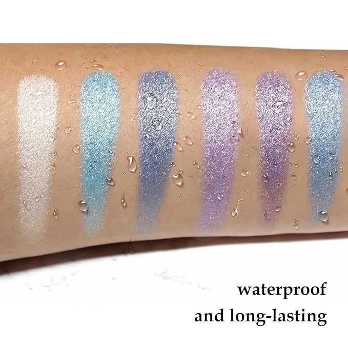 Boobeen 6PCS Cream Eyeshadow Sticks - Waterproof Eyeshadow Pencil Crayons - Eye Brightener Stick Shimmer Pens - Create Glitter Eye Makeup - Easy to Use