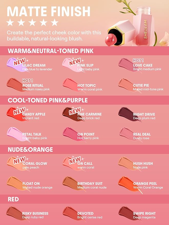 SHEGLAM Color Bloom Liquid Blush-Fine Carmine