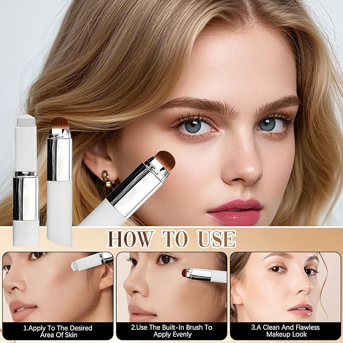 Blanc Cover Cream Stick, Color Changing Brightening Makeup Base, Hydrating Concealer, White Foundation for Flawless Look (Natural)