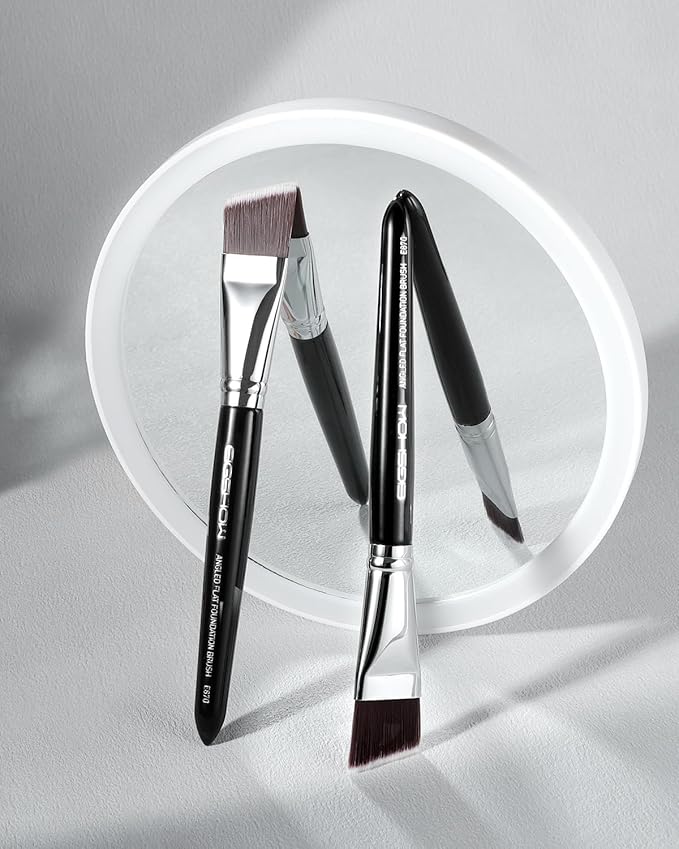 EIGSHOW Angled Flat Foundation Brush, Vegan Synthetic Bristles, Streak Free Application, Face Makeup Brush For Blending Liquid, Cream, Face Mask (E870)
