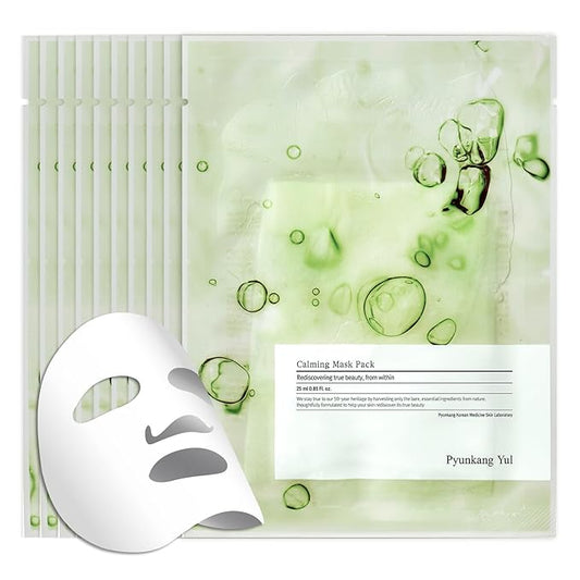 Pyunkang Yul PKY Ceramide Calming Mask Pack 10 PCS - Korean Face Mask Skin Care Products, Beauty Face Mask Containing Panthenol, Hyaluronic Acid, Tea Tree, Shea Butter, Squalene and Cica