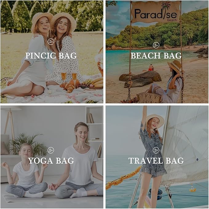 YOOLIFE Beach Bags for Women - Travel Canvas Beach Tote, Pool Waterproof Bag, Travel Essentials, Gifts for Women Birthday