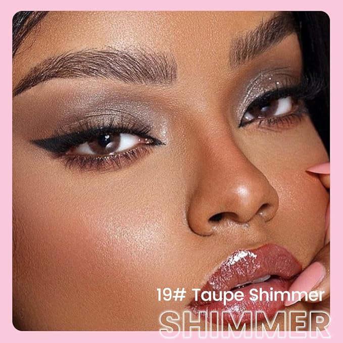 evpct 1Pcs Taupe Shimmer Cream Eye Shadow Brightener Sticks for Eyes Waterproof Pigmented, Double Ended Cream Eyeshadow Stick Pencil Pen with Applicator, Eye Shadow Palette Highlighter Makeup 19