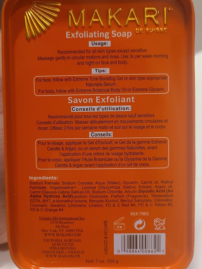 MAKARI Extreme Argan & Carrot Oil 3 Piece Gift Set - Exfoliating Soap, Tone Boosting Body Lotion & Face Cream Ideal for All Skin Types, Botanical Self Care Kit for Women