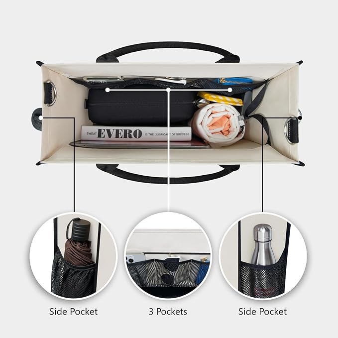 TOPDesign Personalized Initial Canvas Tote Bag, for Wedding, Birthday, Beach, Perfect Gifts for Women, Mom, Teachers, Friends