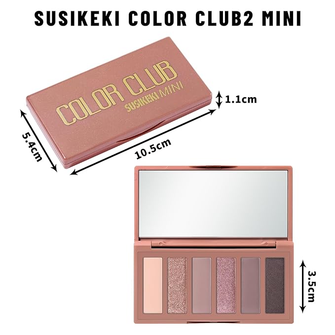 6 Colors Mini Eyeshadow Makeup Palette Rosy Neutral Nude Eye Shadow Shimmer & Matte Make Up Pallet with Mirror Highly Pigmented Long Lasting Waterproof Travel Size Gift Kit 02