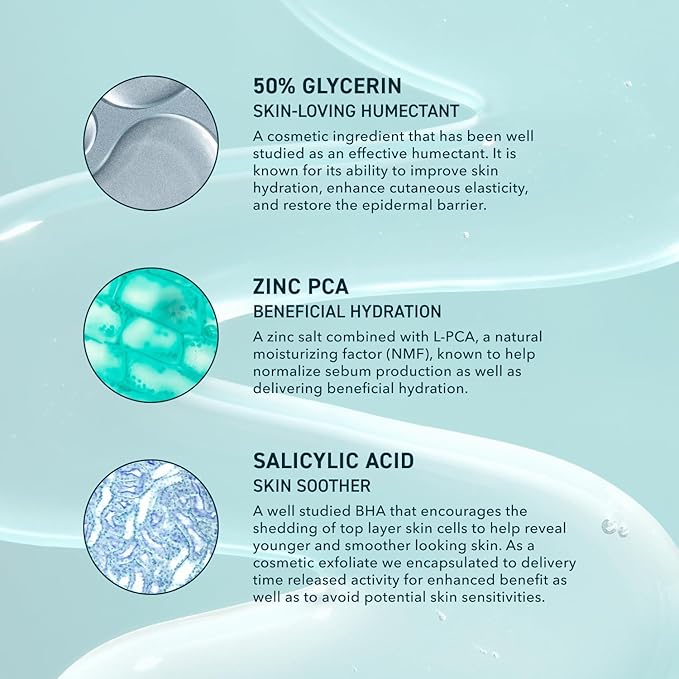 Skin Gleanser SA, Moisturizing Glycerin Face Wash,1% Salicylic Acid Face Cleanser, Unscented and Combination Skin Face Soap, 13.5 ounce (each) Pump Bottles - 6.75 fluid ounce (Pack of 2)